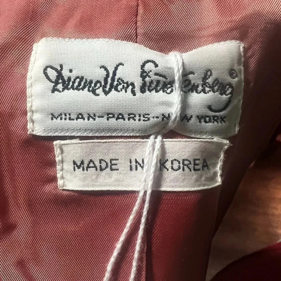 Vintage Diane Von Furstenberg Double Asymmetrical Button Orange Two Piece Suit - Picture 10 of 15